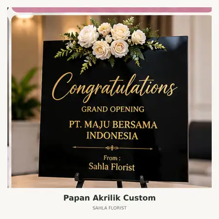 Papan Bunga Akrilik Taman